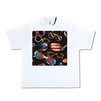 White 4th of july glasses  seamless pattern Urban Heavy Tee - BundleAndBundleShop