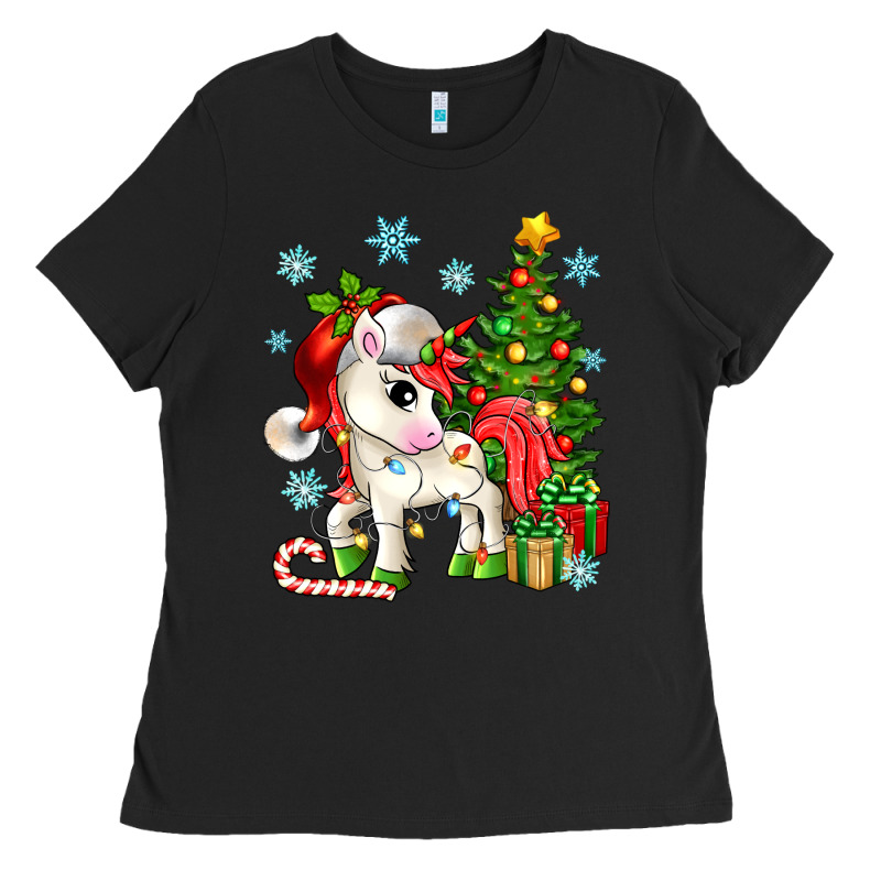 Christmas Unicorn Ladies Tee by Zillion Design Studio | Teevron