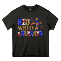 Asphalt red white and blessed Heavy Core Tee - texasbilliewilder