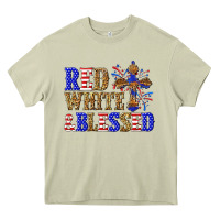 Mossy red white and blessed Heavy Core Tee - texasbilliewilder