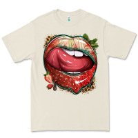 Bone strawberry lips with leopard Premium Tee - texasbilliewilder