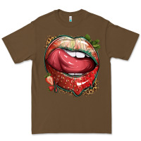 Cacao strawberry lips with leopard Premium Tee - texasbilliewilder