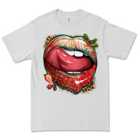 Strawberry Lips With Leopard Premium Tee | Teevron