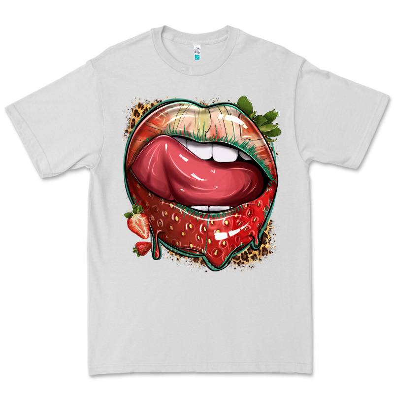 Strawberry Lips With Leopard Premium Tee by texasbilliewilder | Teevron