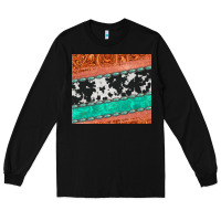 Black western turquoise gemstone cowhide  leather tumbler Long Sleeve Tee - Jasminsmagicworld