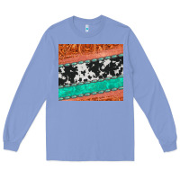 Colony Blue western turquoise gemstone cowhide  leather tumbler Long Sleeve Tee - Jasminsmagicworld