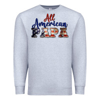 Heather Grey all american papa Premium Sweatshirt - BarkalooDesign