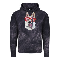Cloud Black White shepherd with love glasses Vintage Hoodie - RanaPortraitStore