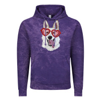 Cloud Purple White shepherd with love glasses Vintage Hoodie - RanaPortraitStore