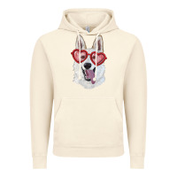 Vintage Artic White shepherd with love glasses Vintage Hoodie - RanaPortraitStore