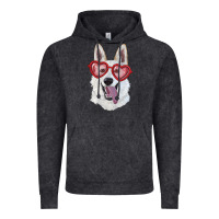 Vintage Black White shepherd with love glasses Vintage Hoodie - RanaPortraitStore
