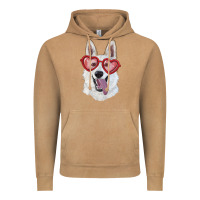 Vintage Camel White shepherd with love glasses Vintage Hoodie - RanaPortraitStore