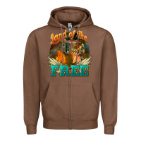 Chestnut land of the free Zipper Hoodie - NancyCooperArtShop