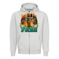 Dove Grey land of the free Zipper Hoodie - NancyCooperArtShop