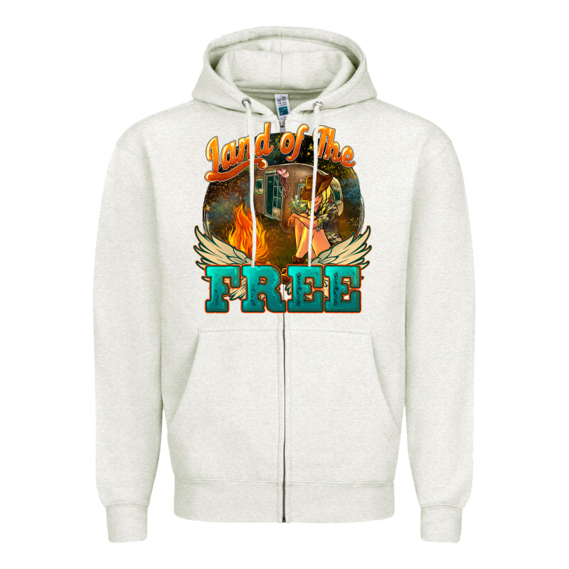 Land Of The Free Zipper Hoodie by NancyCooperArtShop | Teevron