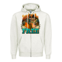 Oatmeal Heather land of the free Zipper Hoodie - NancyCooperArtShop