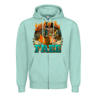 Seafoam land of the free Zipper Hoodie - NancyCooperArtShop