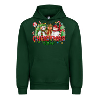 Forest Green christmas crew polar bear reindeer and snowman Urban Hoodie - CowGirlArtShop