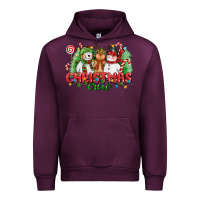 Mauve Wine christmas crew polar bear reindeer and snowman Urban Hoodie - CowGirlArtShop