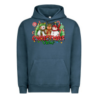 Pigment Midnight Navy christmas crew polar bear reindeer and snowman Urban Hoodie - CowGirlArtShop