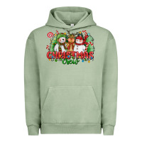 Pigment Oil Green christmas crew polar bear reindeer and snowman Urban Hoodie - CowGirlArtShop