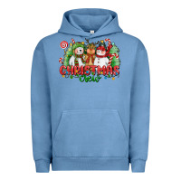 Pigment Pebble Blue christmas crew polar bear reindeer and snowman Urban Hoodie - CowGirlArtShop
