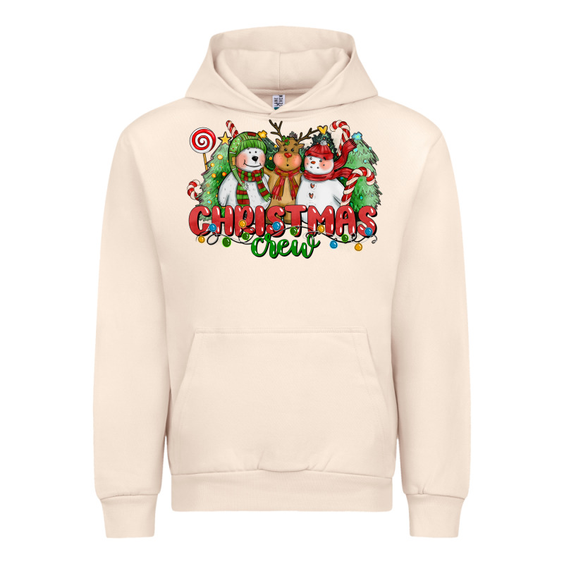 Christmas Crew Polar Bear Reindeer And Snowman Urban Hoodie by CowGirlArtShop | Teevron