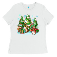 White christmas rabbits Ladies Tee - Zillion Design Studio