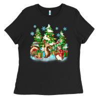 Black christmas rabbits Ladies Tee - Zillion Design Studio