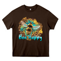 Chocolate Brown bee happy Heavy Core Tee - Artiststas