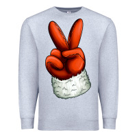 Heather Grey Christmas peace hand Premium Sweatshirt - Jasminsmagicworld
