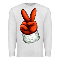 Oatmeal Heather Christmas peace hand Premium Sweatshirt - Jasminsmagicworld