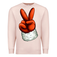 Pale Pink Christmas peace hand Premium Sweatshirt - Jasminsmagicworld