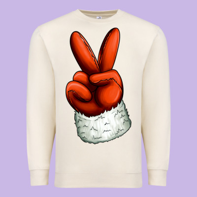 Christmas Peace Hand Premium Sweatshirt Designed By Jasminsmagicworld