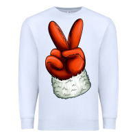 White Christmas peace hand Premium Sweatshirt - Jasminsmagicworld
