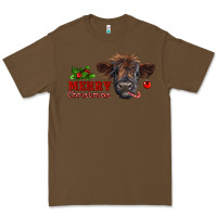 Cacao merry christmas highland calf with candy cane Premium Tee - RanaPortraitStore