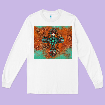 Western Cross Tumbler Long Sleeve Tee Designed By Jasminsmagicworld