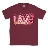 Burgundy love pink christmas tree cake Classic Tee - Jasminsmagicworld