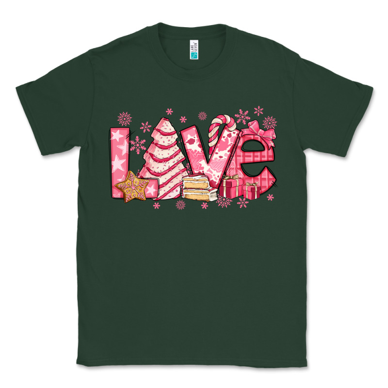 Love Pink Christmas Tree Cake Classic Tee by Jasminsmagicworld | Teevron