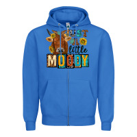 True Royal just a little moody with cow Zipper Hoodie - NancyCooperArtShop