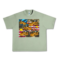 Oil Green bulldozer camouflage american flag Urban Heavy Tee - Artiststas