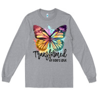 Heather Grey transformed by god's love Long Sleeve Tee - JahusDesignShop