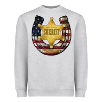Heather Grey sheriff american flag Heavyweight Sweatshirt - JahusDesignShop