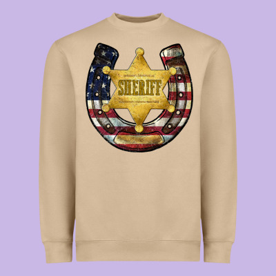 Sheriff American Flag Heavyweight Sweatshirt Designed By Jahusdesignshop