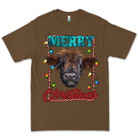 Cacao merry christmas highland calf baby cow Premium Tee - RanaPortraitStore