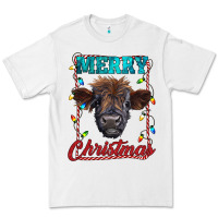 White merry christmas highland calf baby cow Premium Tee - RanaPortraitStore
