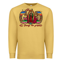 Antique Gold with god all things are possible lady of guadalupe Premium Sweatshirt - Jasminsmagicworld