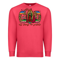 Cardinal with god all things are possible lady of guadalupe Premium Sweatshirt - Jasminsmagicworld