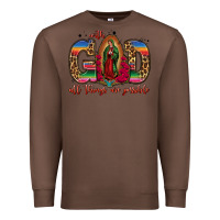 Chestnut with god all things are possible lady of guadalupe Premium Sweatshirt - Jasminsmagicworld