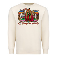 Sandshell with god all things are possible lady of guadalupe Premium Sweatshirt - Jasminsmagicworld